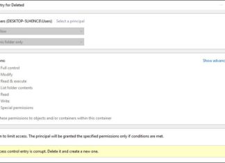 Troubleshooting the Access Control Entry Is Corrupt Error on Windows