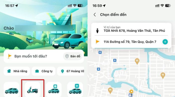 Conveniently book motorbikes on Taxi Xanh SM for more transportation options