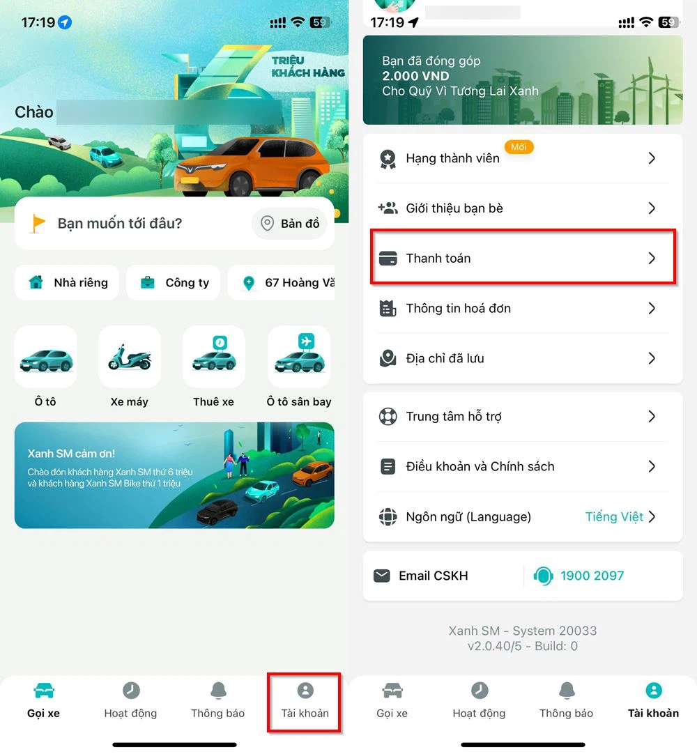 How to Use MoMo as a Payment Method on the Taxi Xanh SM App