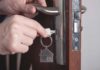 Why should you insert the key into the lock before going to sleep?