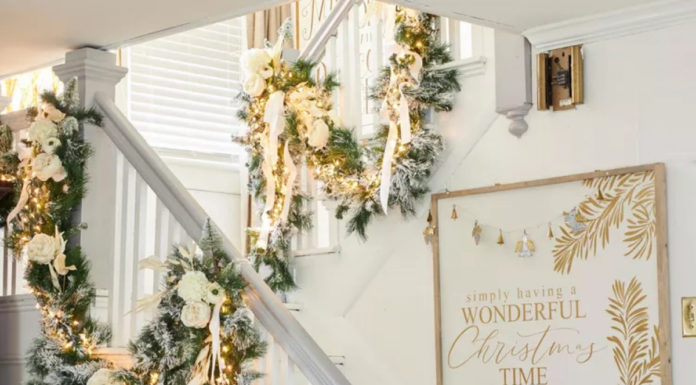 Fun and Bright Christmas Stair Decoration Ideas