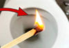 What happens when you drop a matchstick into a toilet bowl?