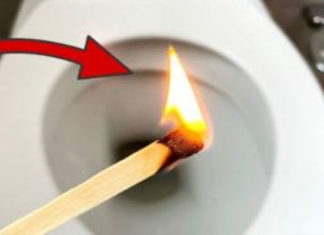 What happens when you drop a matchstick into a toilet bowl?