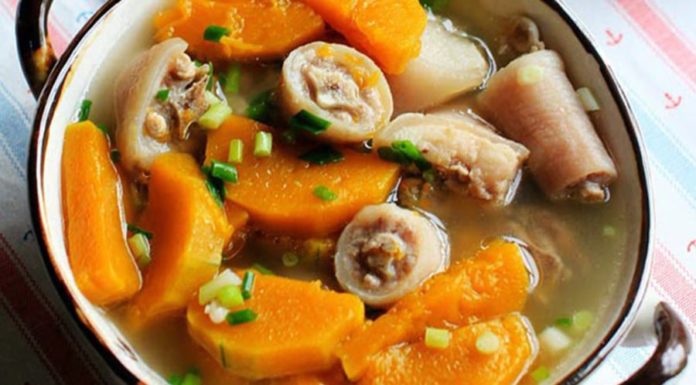 How to make delicious pumpkin soup with pork tail for a happier marriage