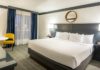 Why do hotels typically use white-colored sheets, blankets, and pillows?