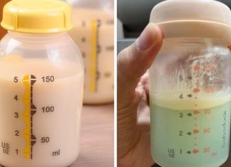 Is it normal for breast milk to change from white to green?