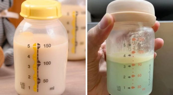 Is it normal for breast milk to change from white to green?