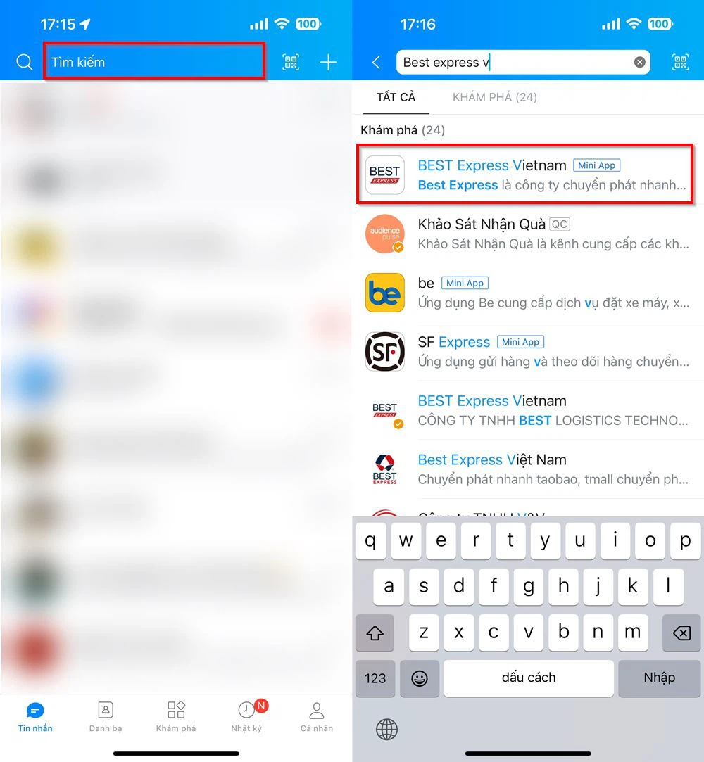 How to track Best Express orders on Zalo app quickly and easily