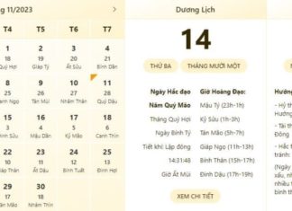 Best and most accurate time and Lunar calendar for November 14, 2023