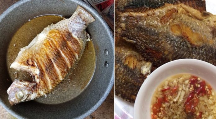 Don’t drop the fried fish directly into the pan: Add an extra step for crispy and non-stick skin