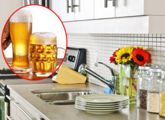 What happens when pouring excess beer into the toilet?