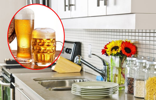 What happens when pouring excess beer into the toilet?