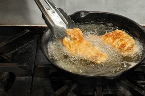 “Put this in the pan and the oil won’t splatter when frying”