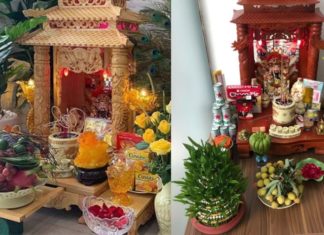 Can I place a small flower pot on the ancestral altar or should I only use a vase for flowers?