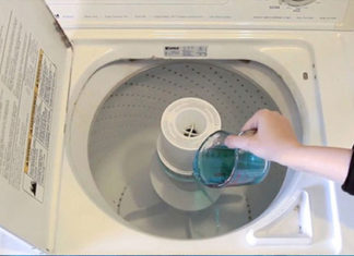 Pour a half cup of mouthwash into the washing machine, an seemingly pointless action with amazing results