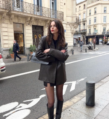 Braving the cold weather with style: the trend of going pants-less continues to thrive among women