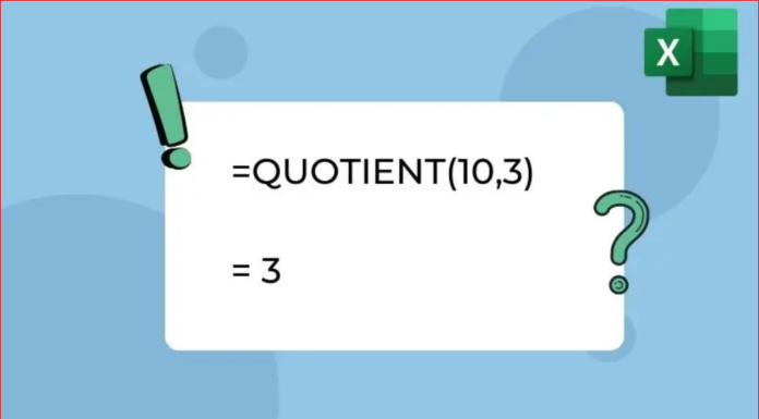 Guide to using the QUOTIENT function in Excel for obtaining the most precise integer quotient