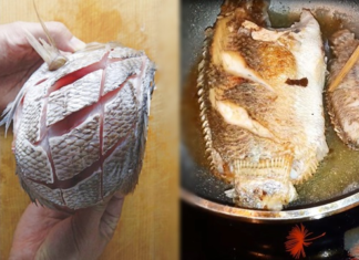 Crispy and evenly cooked fried fish – add this step before frying and the fish will be crunchy and fully cooked without splattering oil