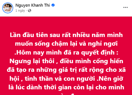 Showbiz news 17/12: Khánh Thi hints retirement, Lý Nhã Kỳ unexpectedly appeals to netizens