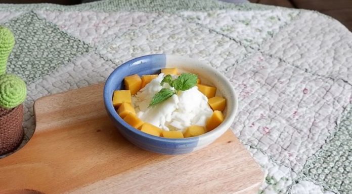 How to make refreshing and sweet mango bingsu with only 2 ingredients