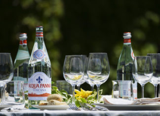 What makes Acqua Panna mineral water used by designer Thái Công special?