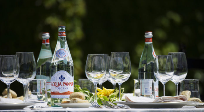 What makes Acqua Panna mineral water used by designer Thái Công special?