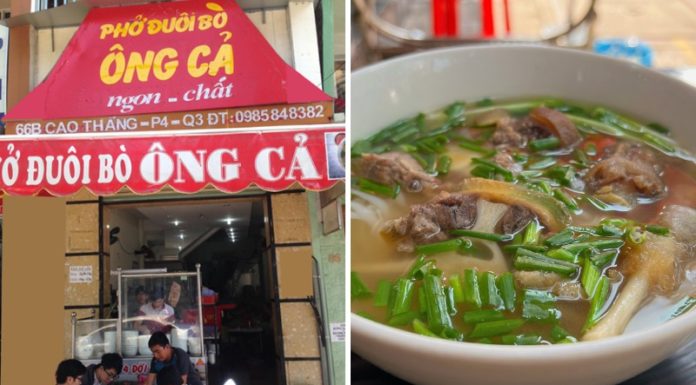 Traditional beef tail pho at the Cao Thang and Nguyen Dinh Chieu intersection, Ho Chi Minh City