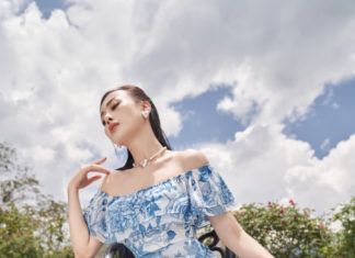 Beautiful floral dress inspired by Phuong Oanh, the new bride of Shark Binh, perfect for both office and streetwear