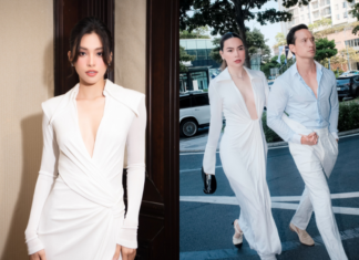 Is Miss Tiểu Vy more sophisticated than Hồ Ngọc Hà in a deep-cut dress, thanks to one point that dominates?