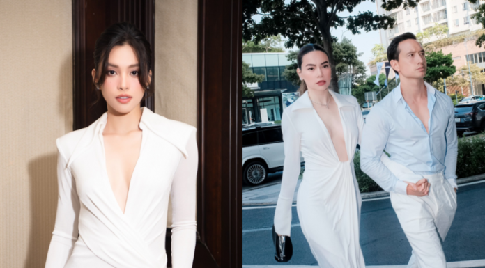 Is Miss Tiểu Vy more sophisticated than Hồ Ngọc Hà in a deep-cut dress, thanks to one point that dominates?