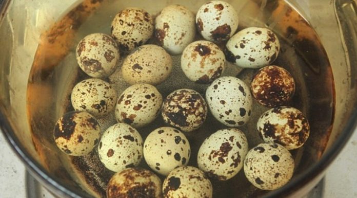 Easy-peel, crack-free boiling method for quail eggs
