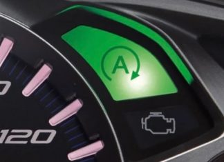 What is the purpose of the letter A on a motorcycle?