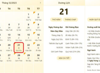 The most accurate 21/12/2023 horoscope and lunar calendar, auspicious and inauspicious dates