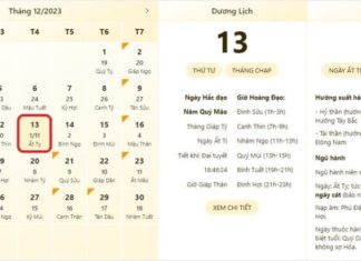 View the most accurate lucky and unlucky hours on 13/12/2023, consult the lunar calendar, what to do at the beginning of the 11th lunar month for good luck