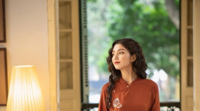 Stylish and elegant embroidered loose-fitting ao dai for women this Tet