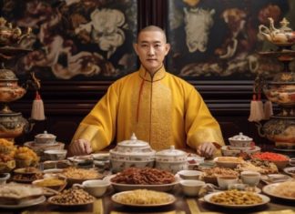 What happens to the leftover food from the King’s meal with over 100 dishes?