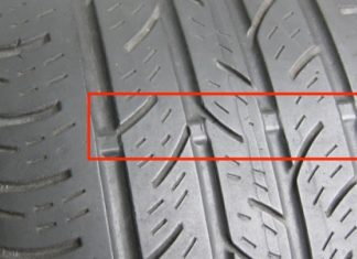 What is the meaning of the triangle symbol on a car tire?