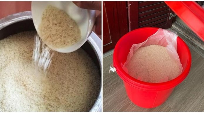 Why did people in the past dislike storing rice in plastic containers, and what impact does the rice container have?