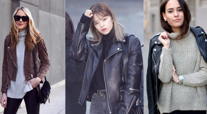 Super stylish outfit pairing with a short leather jacket, catching every eye