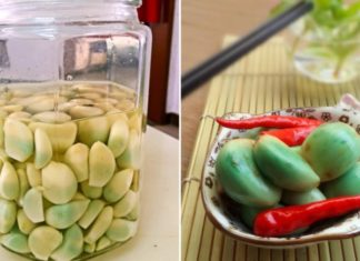 Is green-garlic soaked in vinegar edible?