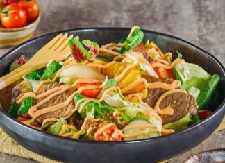 A Tasty Way to Cool Off: Beef Salad with a Creamy Mayo Dressing