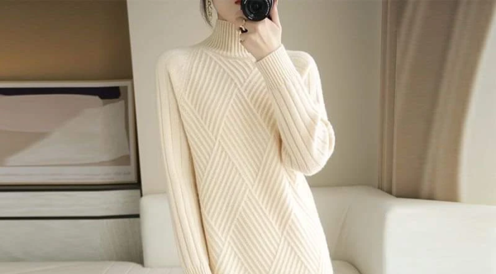 Warm, youthful, and elegant knitted dress for the cold season
