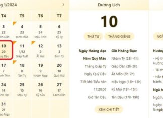 Check the best and worst time on January 10, 2024 instantly, view lunar calendar on January 10, 2024