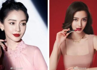 Beautiful and elegant red lipstick for a glamorous and sophisticated Tet holiday like Angelababy
