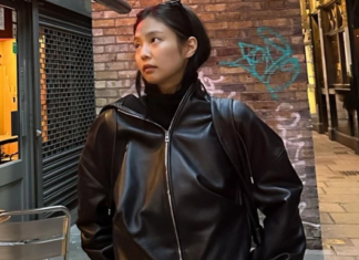 Fashionable celebrities passionately promote leather fabric dresses