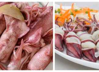 Steam Fresh Calamari with Cold Water and Ginger: An Extra Step to Remove Fishy Smell and Enhance Texture.