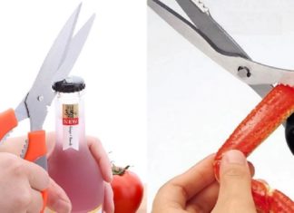 What is the purpose of the notch, the sawtooth notch on scissors?