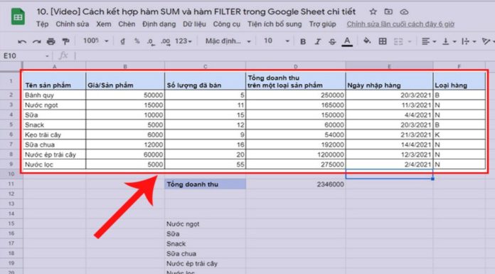 Discover the details of the combined SUM and FILTER functions in Google Sheet utility.