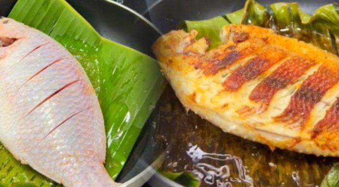 How to fry fish with banana leaves, no sticking, crispy fish