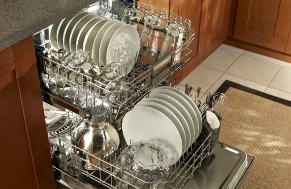 Cooking utensils are not allowed in the dishwasher unless you want to spend money on buying new ones.